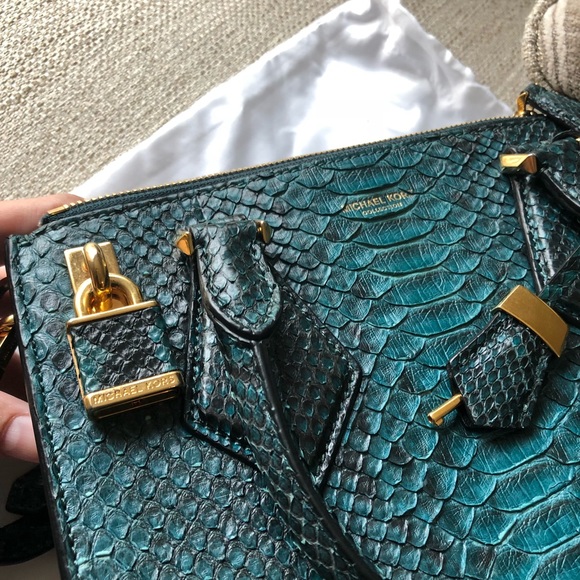 Like New Michael Kors python crossbody satchel - Picture 7 of 8